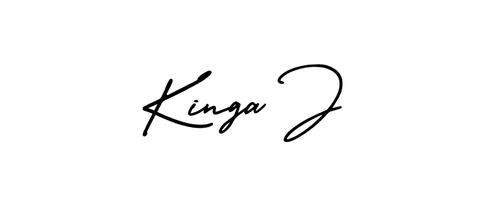 How to Draw Kinga J signature style? AmerikaSignatureDemo-Regular is a latest design signature styles for name Kinga J. Kinga J signature style 3 images and pictures png