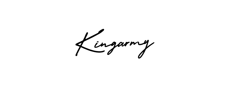 How to make Kingarmy signature? AmerikaSignatureDemo-Regular is a professional autograph style. Create handwritten signature for Kingarmy name. Kingarmy signature style 3 images and pictures png