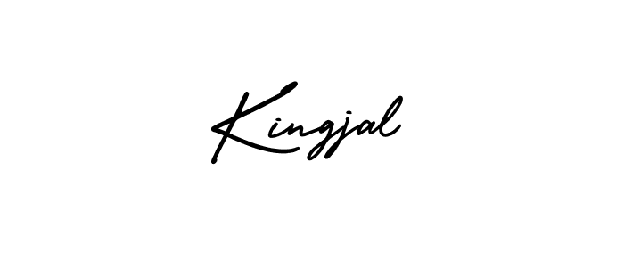 You should practise on your own different ways (AmerikaSignatureDemo-Regular) to write your name (Kingjal) in signature. don't let someone else do it for you. Kingjal signature style 3 images and pictures png