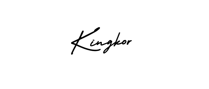 Use a signature maker to create a handwritten signature online. With this signature software, you can design (AmerikaSignatureDemo-Regular) your own signature for name Kingkor. Kingkor signature style 3 images and pictures png