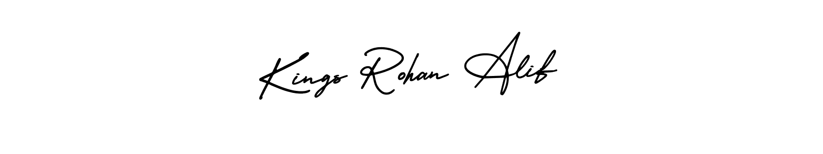Also You can easily find your signature by using the search form. We will create Kings Rohan Alif name handwritten signature images for you free of cost using AmerikaSignatureDemo-Regular sign style. Kings Rohan Alif signature style 3 images and pictures png
