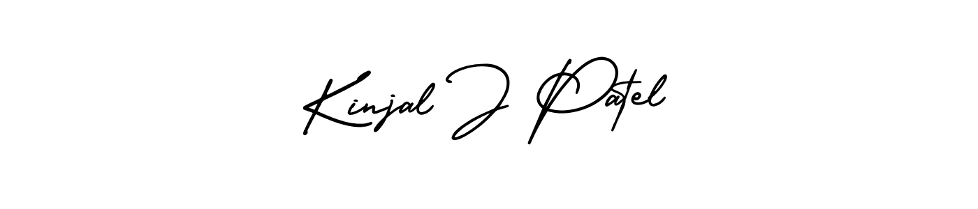 Use a signature maker to create a handwritten signature online. With this signature software, you can design (AmerikaSignatureDemo-Regular) your own signature for name Kinjal J Patel. Kinjal J Patel signature style 3 images and pictures png