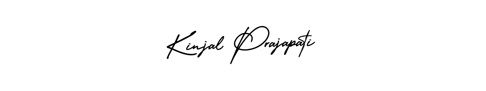 AmerikaSignatureDemo-Regular is a professional signature style that is perfect for those who want to add a touch of class to their signature. It is also a great choice for those who want to make their signature more unique. Get Kinjal Prajapati name to fancy signature for free. Kinjal Prajapati signature style 3 images and pictures png