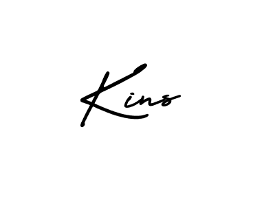 Create a beautiful signature design for name Kins. With this signature (AmerikaSignatureDemo-Regular) fonts, you can make a handwritten signature for free. Kins signature style 3 images and pictures png