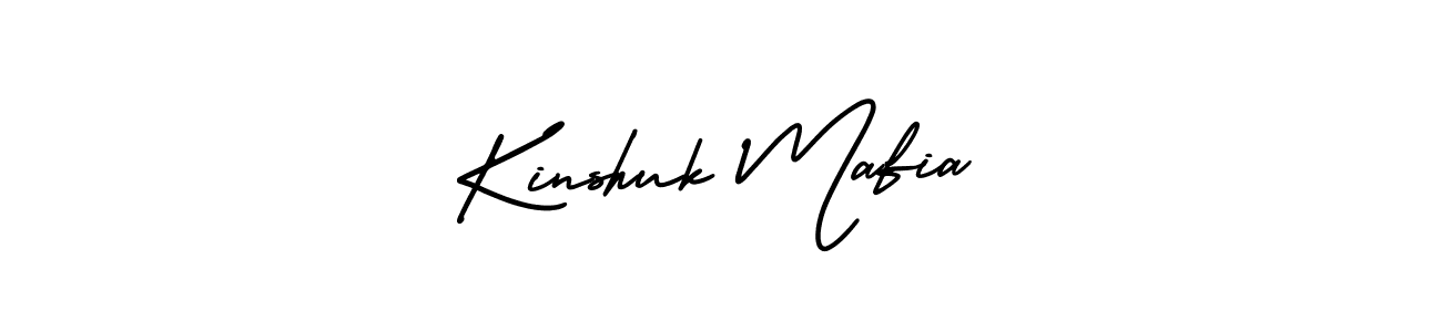 The best way (AmerikaSignatureDemo-Regular) to make a short signature is to pick only two or three words in your name. The name Kinshuk Mafia include a total of six letters. For converting this name. Kinshuk Mafia signature style 3 images and pictures png
