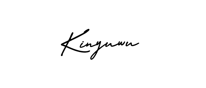 Make a beautiful signature design for name Kinyuwu. With this signature (AmerikaSignatureDemo-Regular) style, you can create a handwritten signature for free. Kinyuwu signature style 3 images and pictures png