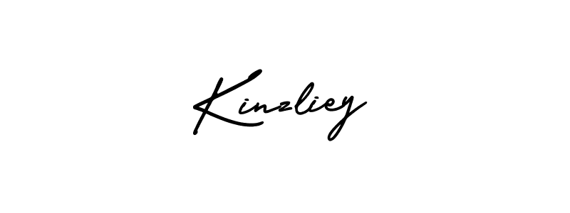How to make Kinzliey name signature. Use AmerikaSignatureDemo-Regular style for creating short signs online. This is the latest handwritten sign. Kinzliey signature style 3 images and pictures png
