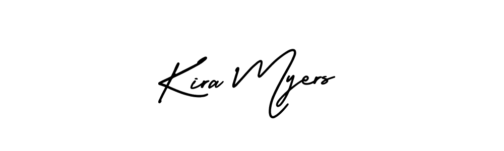 How to make Kira Myers name signature. Use AmerikaSignatureDemo-Regular style for creating short signs online. This is the latest handwritten sign. Kira Myers signature style 3 images and pictures png