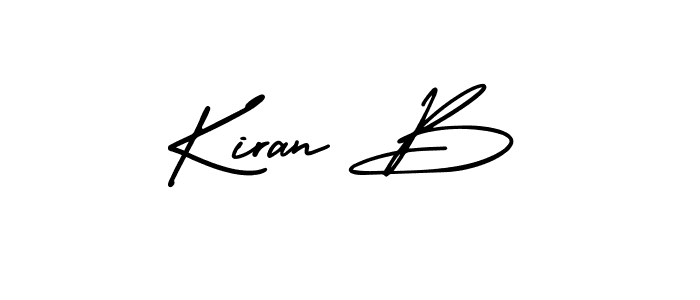 The best way (AmerikaSignatureDemo-Regular) to make a short signature is to pick only two or three words in your name. The name Kiran B include a total of six letters. For converting this name. Kiran B signature style 3 images and pictures png
