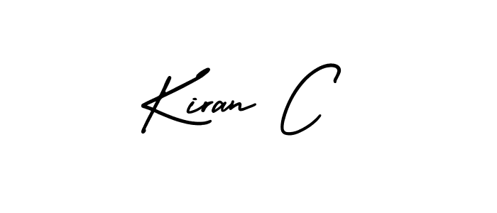 How to make Kiran C name signature. Use AmerikaSignatureDemo-Regular style for creating short signs online. This is the latest handwritten sign. Kiran C signature style 3 images and pictures png