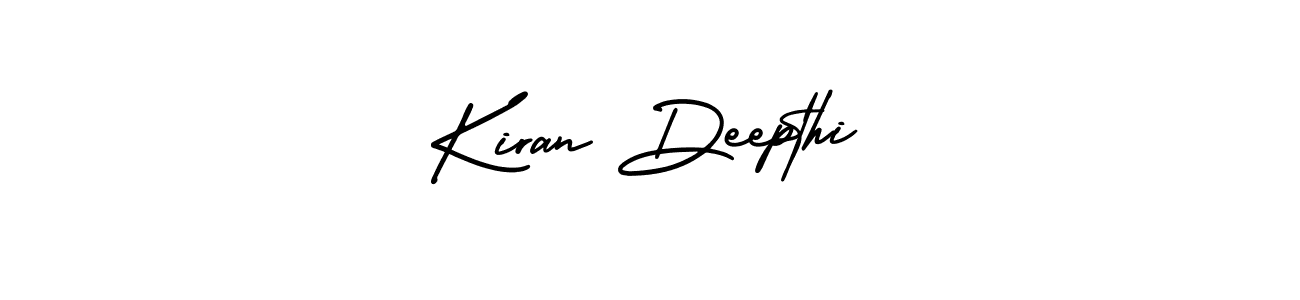 You should practise on your own different ways (AmerikaSignatureDemo-Regular) to write your name (Kiran Deepthi) in signature. don't let someone else do it for you. Kiran Deepthi signature style 3 images and pictures png