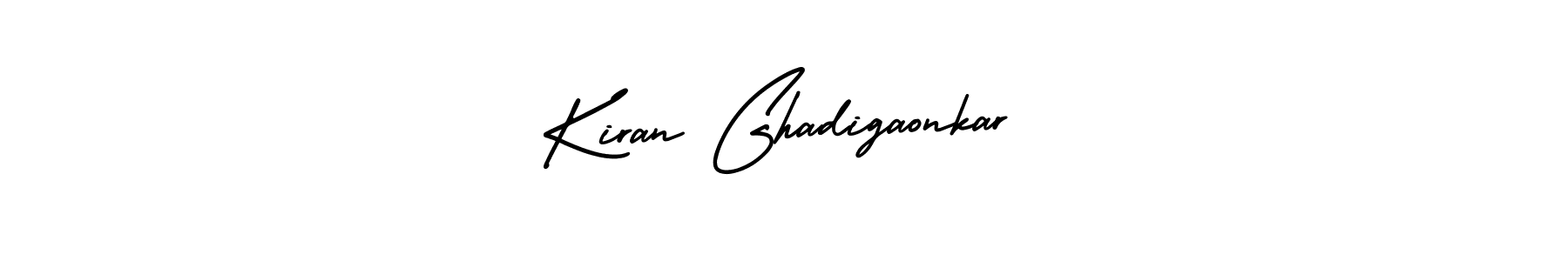 You should practise on your own different ways (AmerikaSignatureDemo-Regular) to write your name (Kiran Ghadigaonkar) in signature. don't let someone else do it for you. Kiran Ghadigaonkar signature style 3 images and pictures png