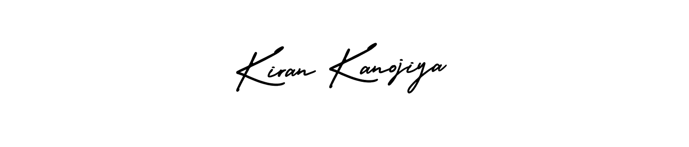 You should practise on your own different ways (AmerikaSignatureDemo-Regular) to write your name (Kiran Kanojiya) in signature. don't let someone else do it for you. Kiran Kanojiya signature style 3 images and pictures png