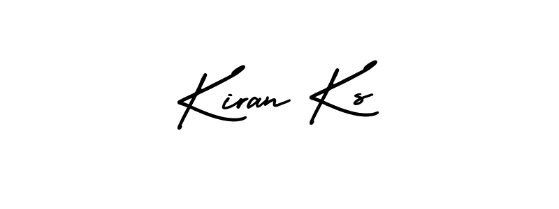 You should practise on your own different ways (AmerikaSignatureDemo-Regular) to write your name (Kiran Ks) in signature. don't let someone else do it for you. Kiran Ks signature style 3 images and pictures png