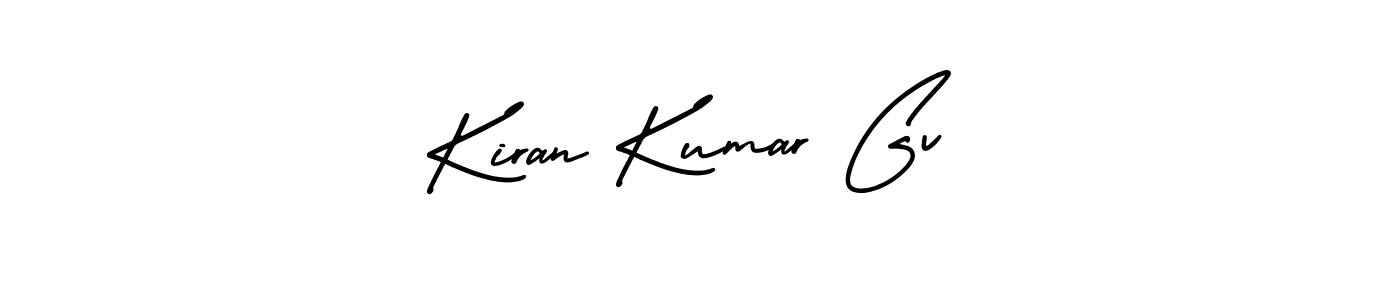 Use a signature maker to create a handwritten signature online. With this signature software, you can design (AmerikaSignatureDemo-Regular) your own signature for name Kiran Kumar Gv. Kiran Kumar Gv signature style 3 images and pictures png