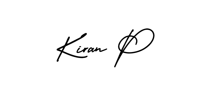 It looks lik you need a new signature style for name Kiran P. Design unique handwritten (AmerikaSignatureDemo-Regular) signature with our free signature maker in just a few clicks. Kiran P signature style 3 images and pictures png