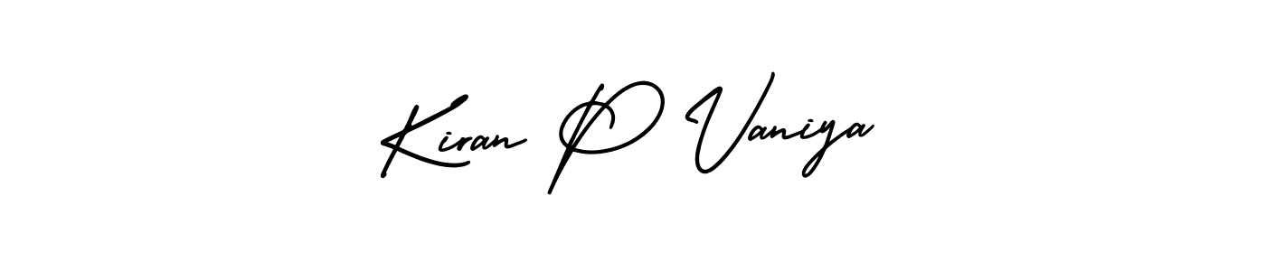 Make a beautiful signature design for name Kiran P Vaniya. With this signature (AmerikaSignatureDemo-Regular) style, you can create a handwritten signature for free. Kiran P Vaniya signature style 3 images and pictures png