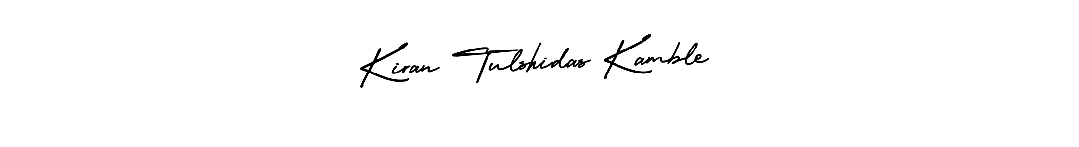 You should practise on your own different ways (AmerikaSignatureDemo-Regular) to write your name (Kiran Tulshidas Kamble) in signature. don't let someone else do it for you. Kiran Tulshidas Kamble signature style 3 images and pictures png