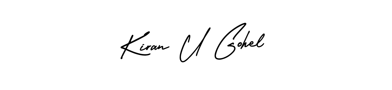 It looks lik you need a new signature style for name Kiran U Gohel. Design unique handwritten (AmerikaSignatureDemo-Regular) signature with our free signature maker in just a few clicks. Kiran U Gohel signature style 3 images and pictures png