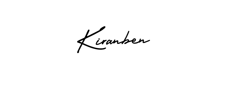 It looks lik you need a new signature style for name Kiranben. Design unique handwritten (AmerikaSignatureDemo-Regular) signature with our free signature maker in just a few clicks. Kiranben signature style 3 images and pictures png
