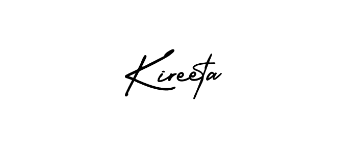 How to make Kireeta signature? AmerikaSignatureDemo-Regular is a professional autograph style. Create handwritten signature for Kireeta name. Kireeta signature style 3 images and pictures png