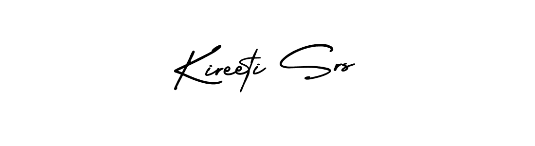 You should practise on your own different ways (AmerikaSignatureDemo-Regular) to write your name (Kireeti Srs) in signature. don't let someone else do it for you. Kireeti Srs signature style 3 images and pictures png