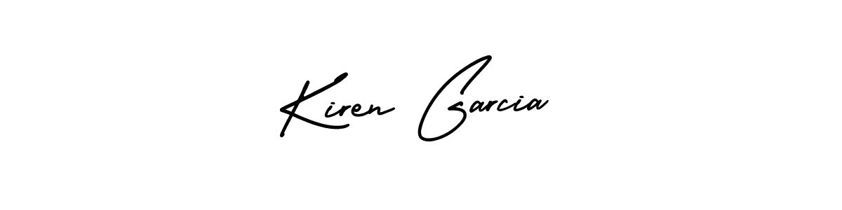 You should practise on your own different ways (AmerikaSignatureDemo-Regular) to write your name (Kiren Garcia) in signature. don't let someone else do it for you. Kiren Garcia signature style 3 images and pictures png