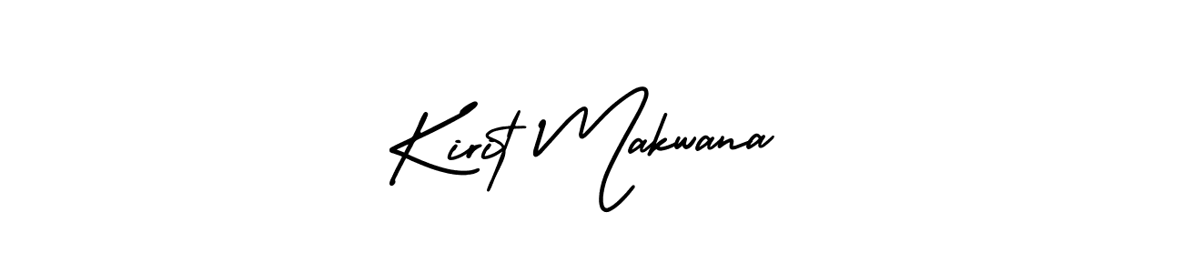 The best way (AmerikaSignatureDemo-Regular) to make a short signature is to pick only two or three words in your name. The name Kirit Makwana include a total of six letters. For converting this name. Kirit Makwana signature style 3 images and pictures png