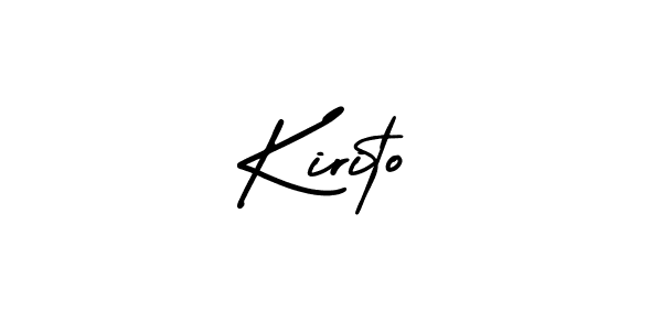 Kirito stylish signature style. Best Handwritten Sign (AmerikaSignatureDemo-Regular) for my name. Handwritten Signature Collection Ideas for my name Kirito. Kirito signature style 3 images and pictures png