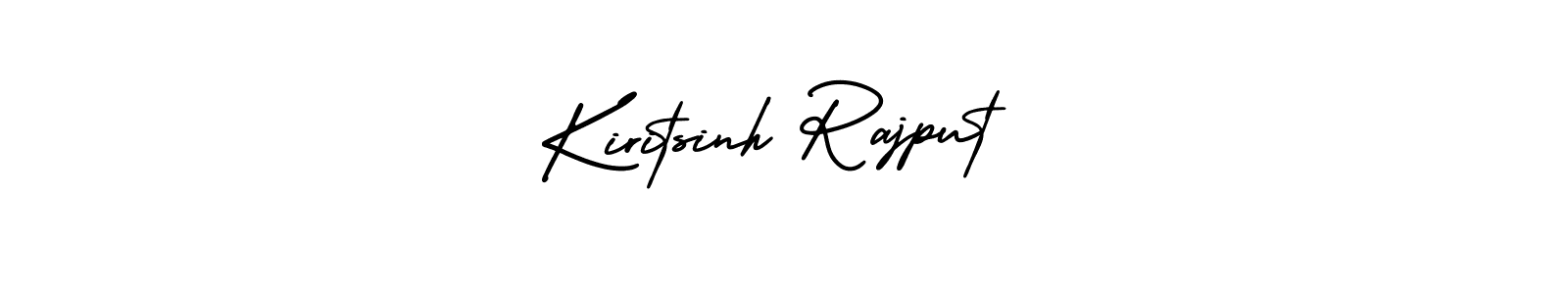 The best way (AmerikaSignatureDemo-Regular) to make a short signature is to pick only two or three words in your name. The name Kiritsinh Rajput include a total of six letters. For converting this name. Kiritsinh Rajput signature style 3 images and pictures png
