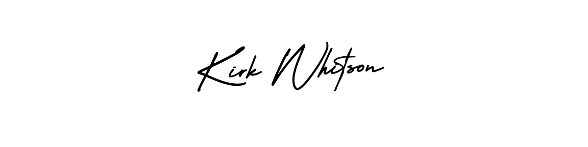 It looks lik you need a new signature style for name Kirk Whitson. Design unique handwritten (AmerikaSignatureDemo-Regular) signature with our free signature maker in just a few clicks. Kirk Whitson signature style 3 images and pictures png