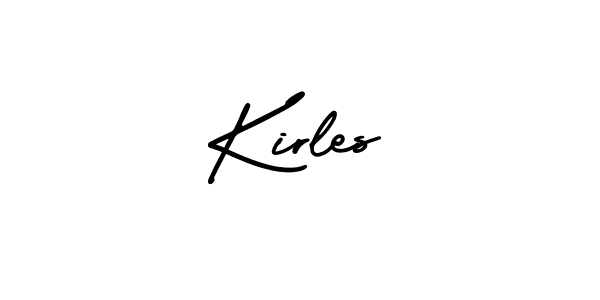Use a signature maker to create a handwritten signature online. With this signature software, you can design (AmerikaSignatureDemo-Regular) your own signature for name Kirles. Kirles signature style 3 images and pictures png