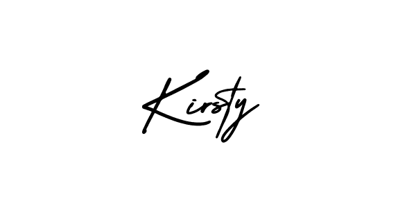 Make a beautiful signature design for name Kirsty. With this signature (AmerikaSignatureDemo-Regular) style, you can create a handwritten signature for free. Kirsty signature style 3 images and pictures png