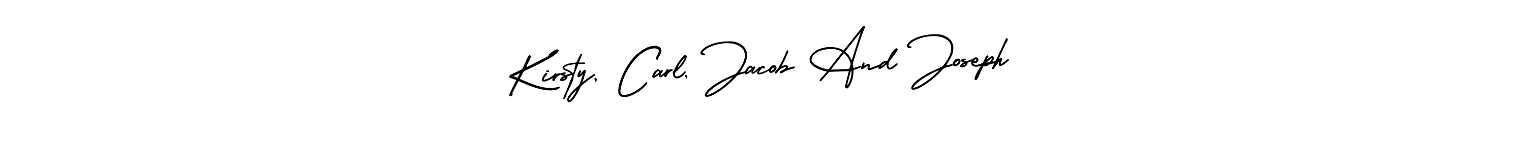 Make a beautiful signature design for name Kirsty, Carl, Jacob And Joseph. With this signature (AmerikaSignatureDemo-Regular) style, you can create a handwritten signature for free. Kirsty, Carl, Jacob And Joseph signature style 3 images and pictures png
