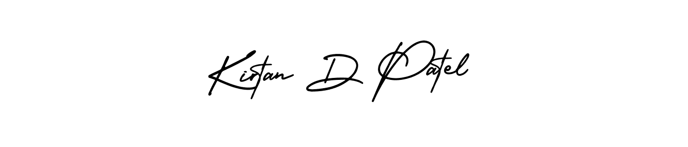 You should practise on your own different ways (AmerikaSignatureDemo-Regular) to write your name (Kirtan D Patel) in signature. don't let someone else do it for you. Kirtan D Patel signature style 3 images and pictures png