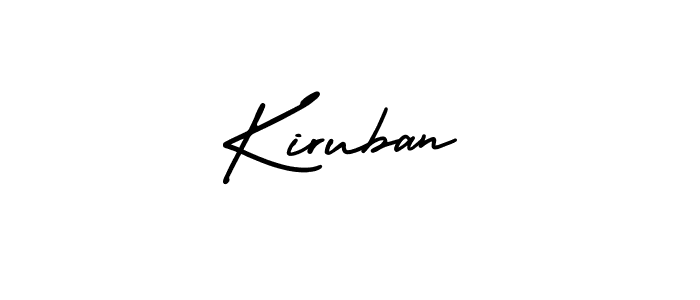 Use a signature maker to create a handwritten signature online. With this signature software, you can design (AmerikaSignatureDemo-Regular) your own signature for name Kiruban. Kiruban signature style 3 images and pictures png
