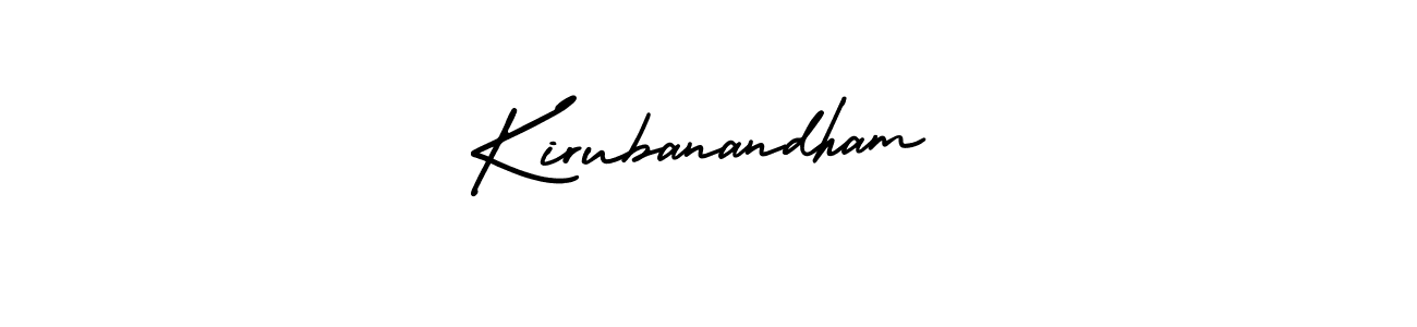 This is the best signature style for the Kirubanandham name. Also you like these signature font (AmerikaSignatureDemo-Regular). Mix name signature. Kirubanandham signature style 3 images and pictures png