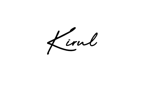 Use a signature maker to create a handwritten signature online. With this signature software, you can design (AmerikaSignatureDemo-Regular) your own signature for name Kirul. Kirul signature style 3 images and pictures png
