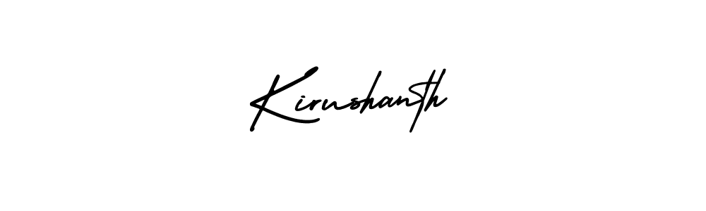 The best way (AmerikaSignatureDemo-Regular) to make a short signature is to pick only two or three words in your name. The name Kirushanth include a total of six letters. For converting this name. Kirushanth signature style 3 images and pictures png