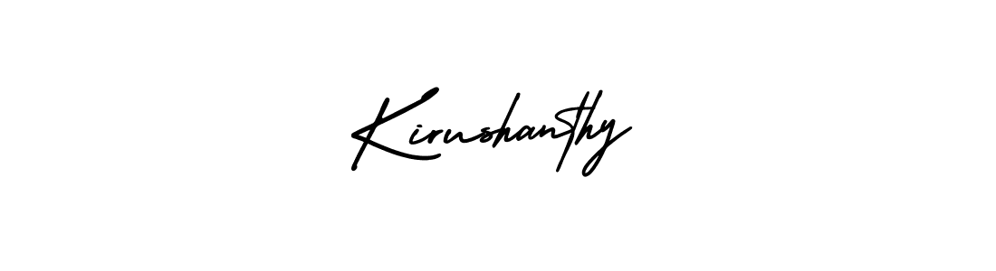 How to make Kirushanthy signature? AmerikaSignatureDemo-Regular is a professional autograph style. Create handwritten signature for Kirushanthy name. Kirushanthy signature style 3 images and pictures png