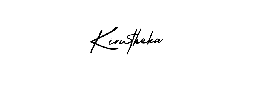 The best way (AmerikaSignatureDemo-Regular) to make a short signature is to pick only two or three words in your name. The name Kirutheka include a total of six letters. For converting this name. Kirutheka signature style 3 images and pictures png