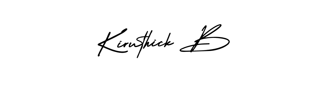 AmerikaSignatureDemo-Regular is a professional signature style that is perfect for those who want to add a touch of class to their signature. It is also a great choice for those who want to make their signature more unique. Get Kiruthick B name to fancy signature for free. Kiruthick B signature style 3 images and pictures png