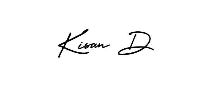 How to make Kisan D name signature. Use AmerikaSignatureDemo-Regular style for creating short signs online. This is the latest handwritten sign. Kisan D signature style 3 images and pictures png