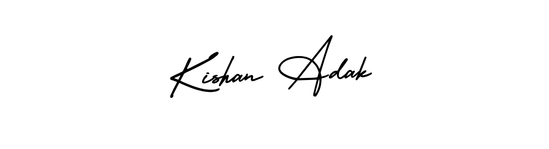 Design your own signature with our free online signature maker. With this signature software, you can create a handwritten (AmerikaSignatureDemo-Regular) signature for name Kishan Adak. Kishan Adak signature style 3 images and pictures png