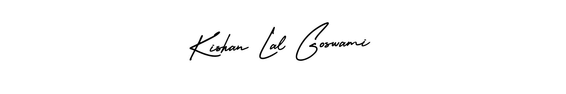 The best way (AmerikaSignatureDemo-Regular) to make a short signature is to pick only two or three words in your name. The name Kishan Lal Goswami include a total of six letters. For converting this name. Kishan Lal Goswami signature style 3 images and pictures png