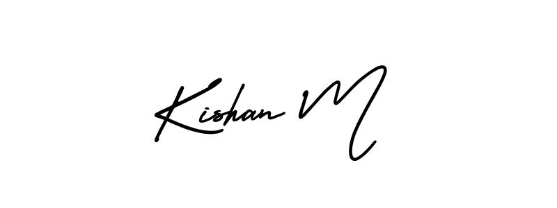 Create a beautiful signature design for name Kishan M. With this signature (AmerikaSignatureDemo-Regular) fonts, you can make a handwritten signature for free. Kishan M signature style 3 images and pictures png