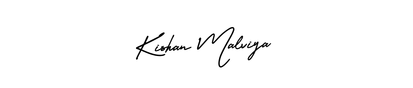 The best way (AmerikaSignatureDemo-Regular) to make a short signature is to pick only two or three words in your name. The name Kishan Malviya include a total of six letters. For converting this name. Kishan Malviya signature style 3 images and pictures png