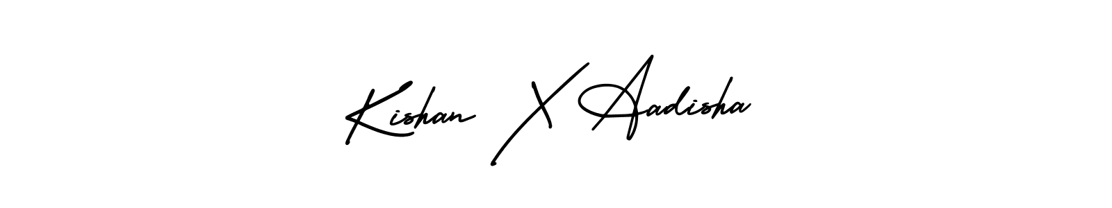 Use a signature maker to create a handwritten signature online. With this signature software, you can design (AmerikaSignatureDemo-Regular) your own signature for name Kishan X Aadisha. Kishan X Aadisha signature style 3 images and pictures png