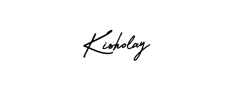 You should practise on your own different ways (AmerikaSignatureDemo-Regular) to write your name (Kisholay) in signature. don't let someone else do it for you. Kisholay signature style 3 images and pictures png