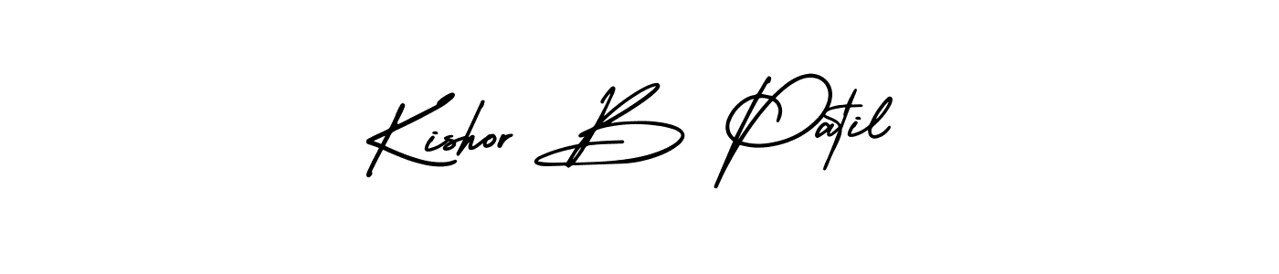 Create a beautiful signature design for name Kishor B Patil. With this signature (AmerikaSignatureDemo-Regular) fonts, you can make a handwritten signature for free. Kishor B Patil signature style 3 images and pictures png